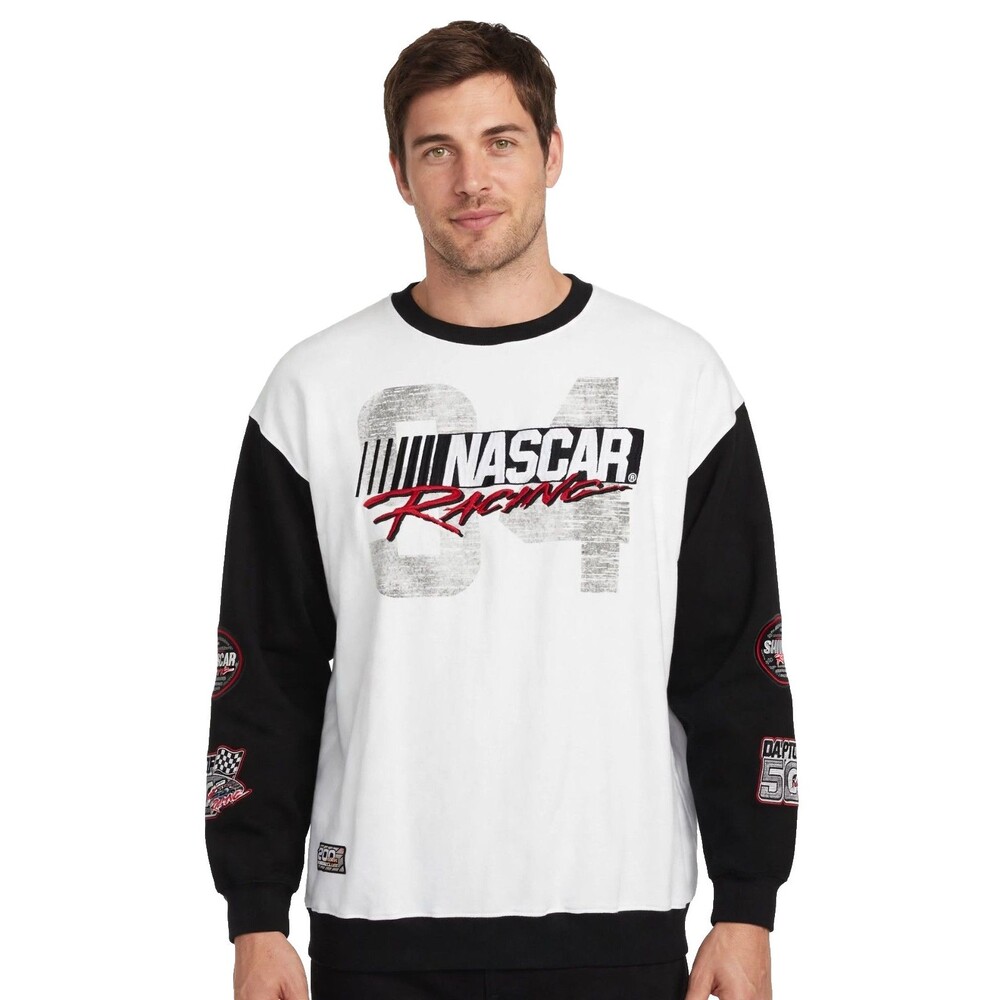 NASCAR 94 Racing Sweatshirt Mens XXL White Black Daytona 500 Embroidered VTG
